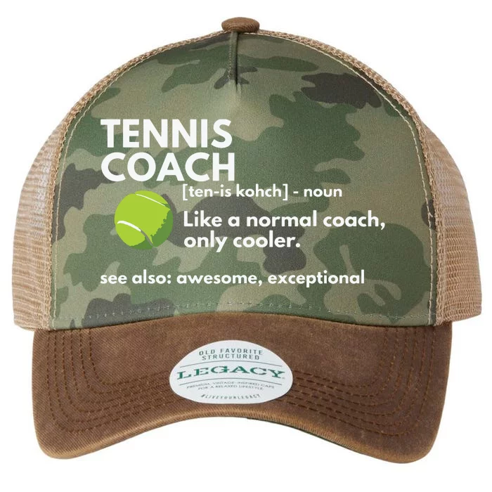 Funny Tennis Coach Definition Coaching Gift Legacy Tie Dye Trucker Hat