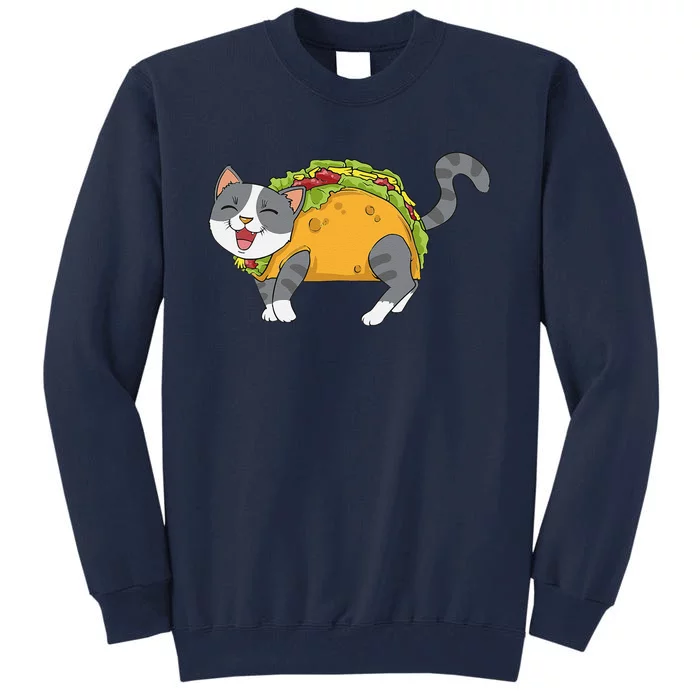 Funny Taco Cat Mexican Food Love Gift Tall Sweatshirt