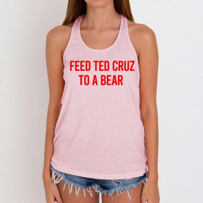 Feed Ted Cruz To A Bear Women's Knotted Racerback Tank