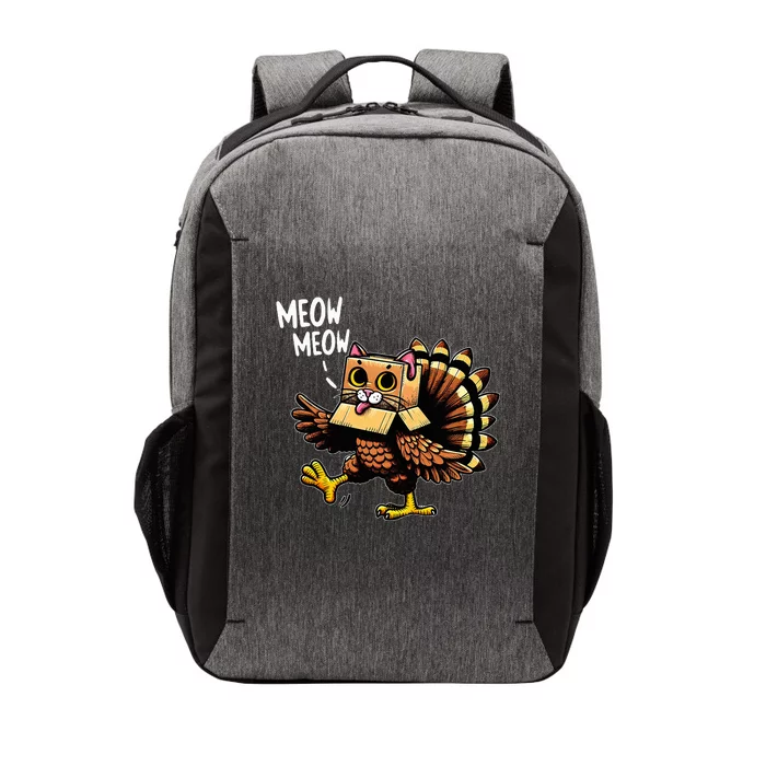 Funny Turkey Cat Meow Happy Thanksgiving Day Vector Backpack