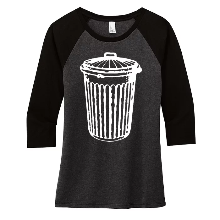 Fun Trash Can Meaningful Gift Garbage Day Women's Tri-Blend 3/4-Sleeve Raglan Shirt