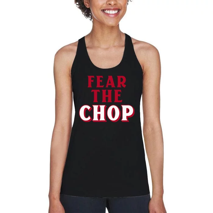 Fear The Chop – Baseball Lover Women's Racerback Tank