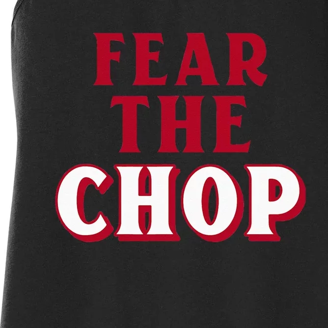 Fear The Chop – Baseball Lover Women's Racerback Tank