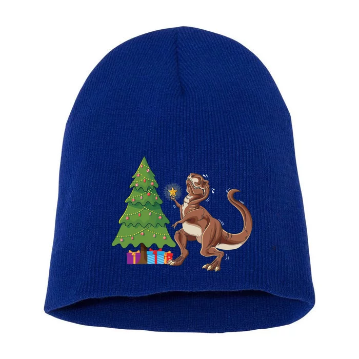 Funny Trex Christmas Tree Topper Gift Short Acrylic Beanie