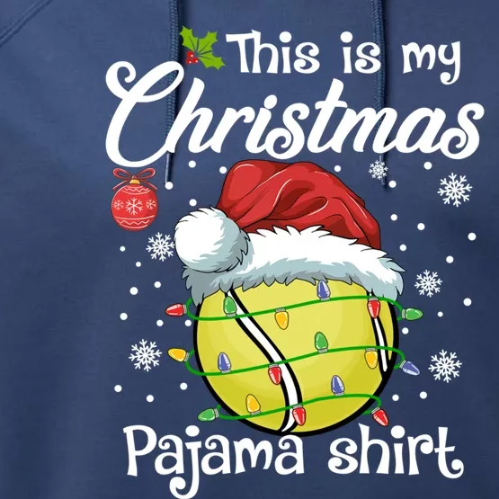 Funny Tennis Christmas Lights This Is My Christmas Pajama Gift Performance Fleece Hoodie