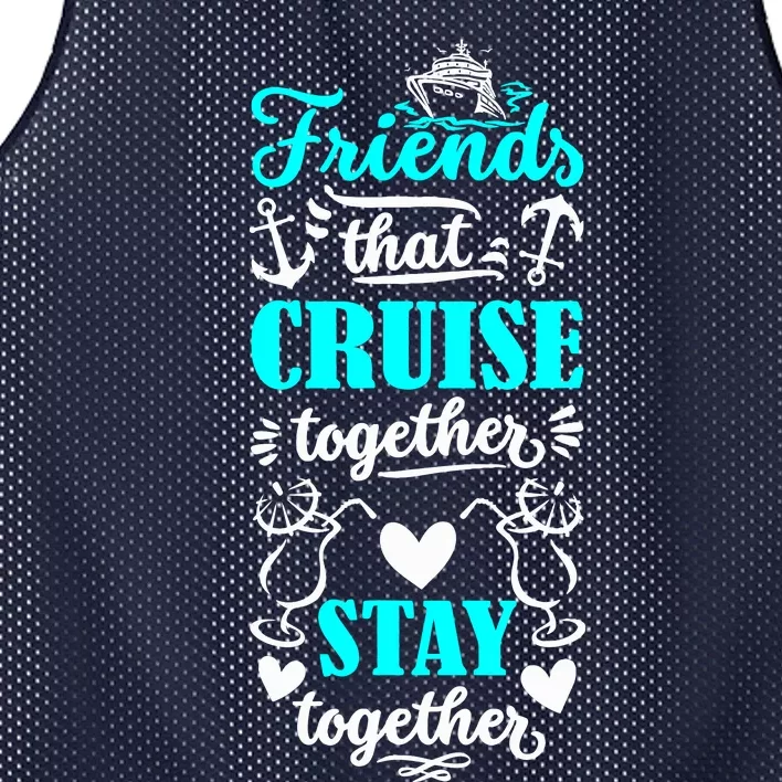 Friends That Cruise Together Stay Together Cruise Matching Mesh Reversible Basketball Jersey Tank