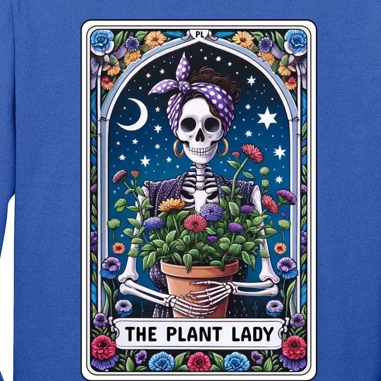 Funny Tarot Card The Plant Lady Skeleton And Flowers Tarot Great Gift Long Sleeve Shirt