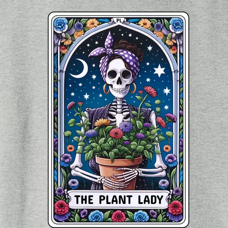 Funny Tarot Card The Plant Lady Skeleton And Flowers Tarot Great Gift Women's Crop Top Tee