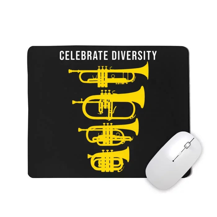 Funny Trumpet Celebrate Diversity Cornet Flugelhorn Mousepad