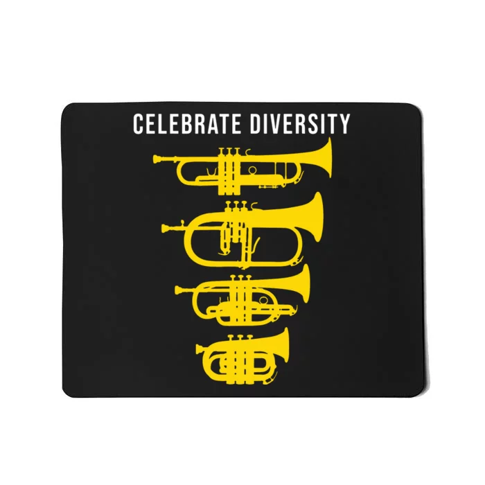 Funny Trumpet Celebrate Diversity Cornet Flugelhorn Mousepad