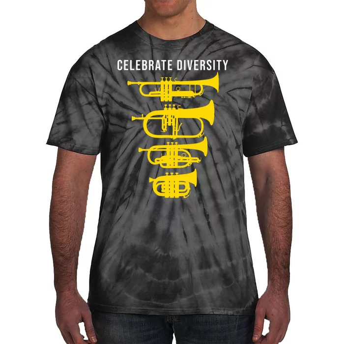 Funny Trumpet Celebrate Diversity Cornet Flugelhorn Tie-Dye T-Shirt