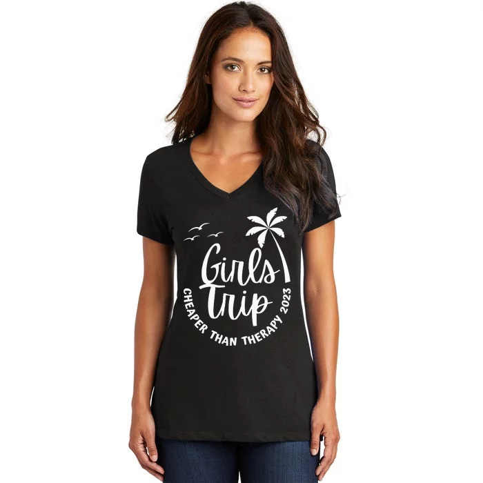 Funny Trip Cheaper than a Therapy Women's V-Neck T-Shirt