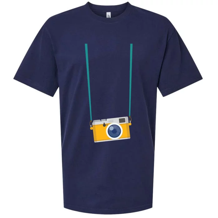 Fake Tourist Camera Graphic Cute Gift Holiday Vacation Photographer Cool Gift Sueded Cloud Jersey T-Shirt