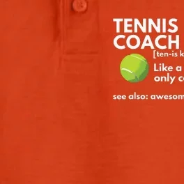 Funny Tennis Coach Definition Coaching Gift Dry Zone Grid Performance Polo