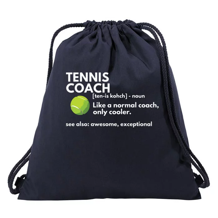 Funny Tennis Coach Definition Coaching Gift Drawstring Bag