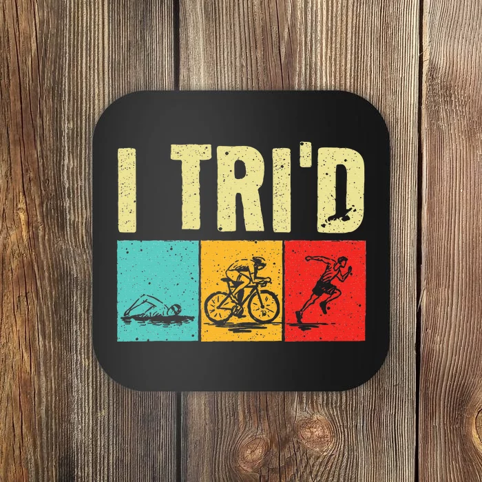 Funny Triathlon Cyclist Swimmer Triathletes Coaster