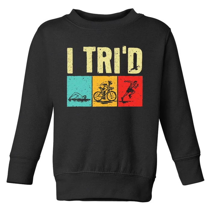 Funny Triathlon Cyclist Swimmer Triathletes Toddler Sweatshirt