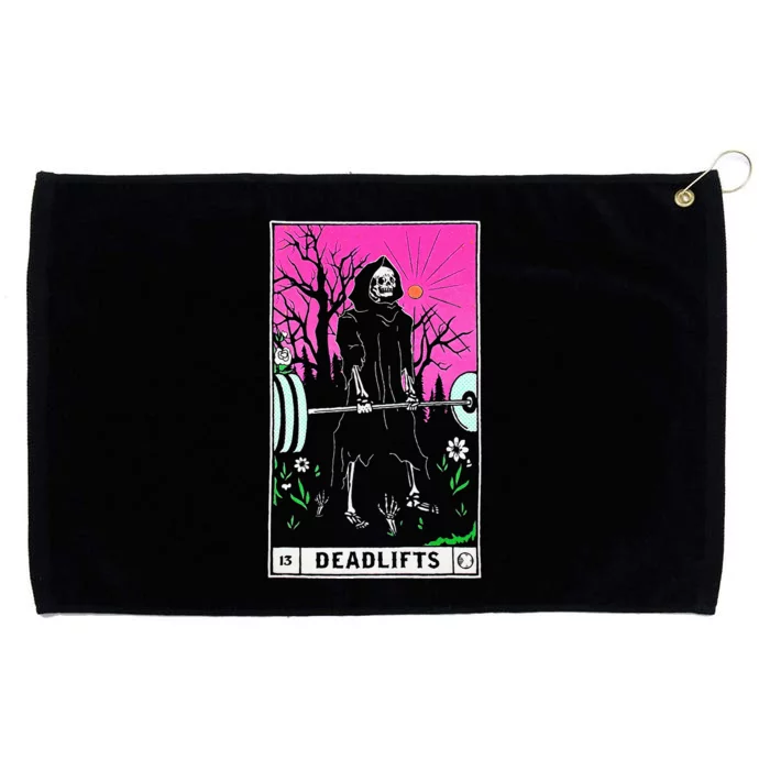 Funny Tarot Card Deadlifts Gym Workout Occult Reader Black Classic Fit Grommeted Golf Towel