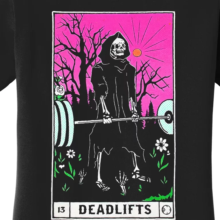 Funny Tarot Card Deadlifts Gym Workout Occult Reader Black Classic Fit Women's T-Shirt