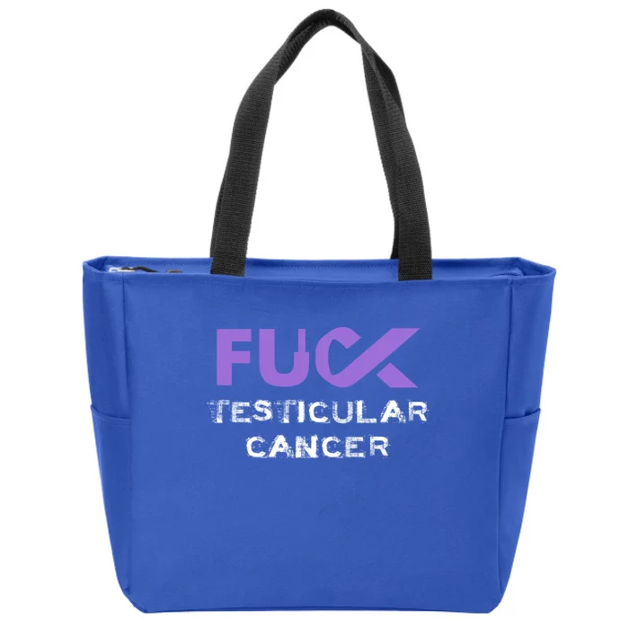 Fuck Testicular Cancer Awareness Gift Zip Tote Bag