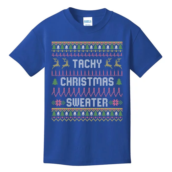 Funny Tachy Christmas Sweater Medical Cardiac Icu Nurse Ugly Gift Kids T-Shirt