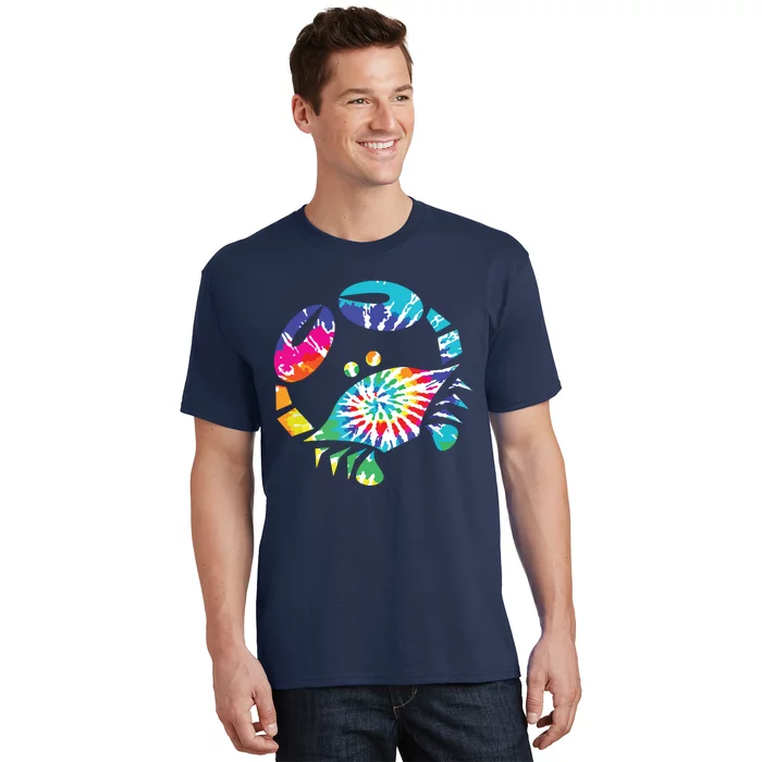 Fun Toy Crab Illustration Tie Dye Graphic Tee T-Shirt