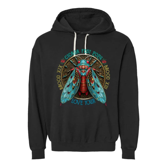 Funny The Cicadas Reunion Summer 2024 Garment-Dyed Fleece Hoodie