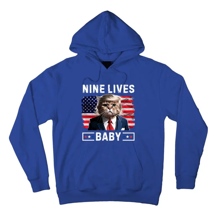 Funny Trump Cat 9 Lives Baby Nine Lives Cat Tall Hoodie