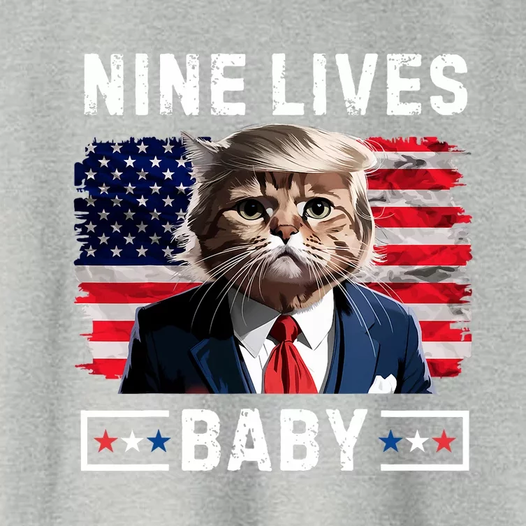 Funny Trump Cat 9 Lives Baby Nine Lives Cat Women's Crop Top Tee