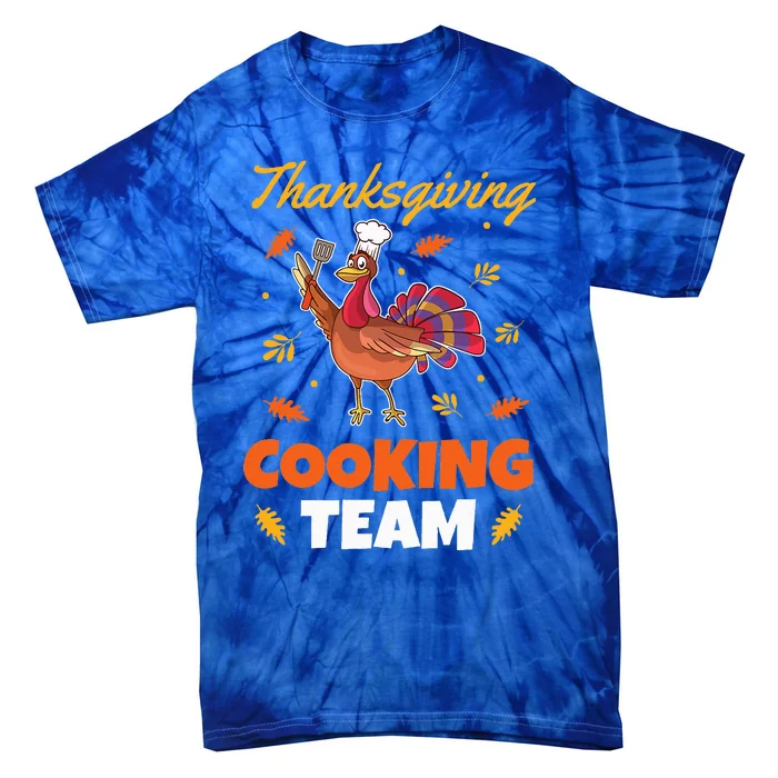 Funny Turkey Chef Outfit  Thanksgiving Cooking Team Tie-Dye T-Shirt