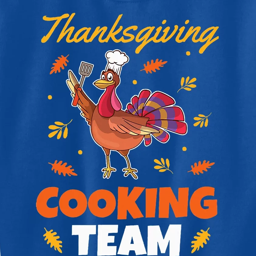 Funny Turkey Chef Outfit  Thanksgiving Cooking Team Kids Sweatshirt