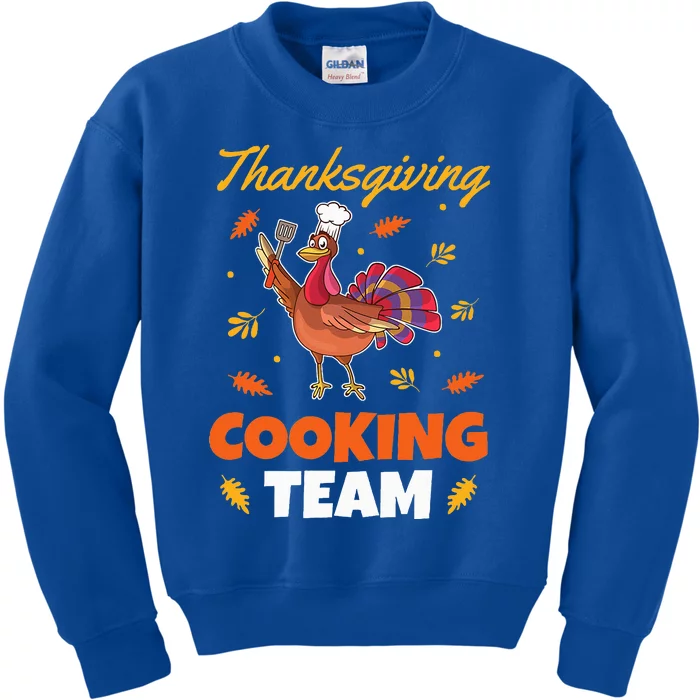 Funny Turkey Chef Outfit  Thanksgiving Cooking Team Kids Sweatshirt