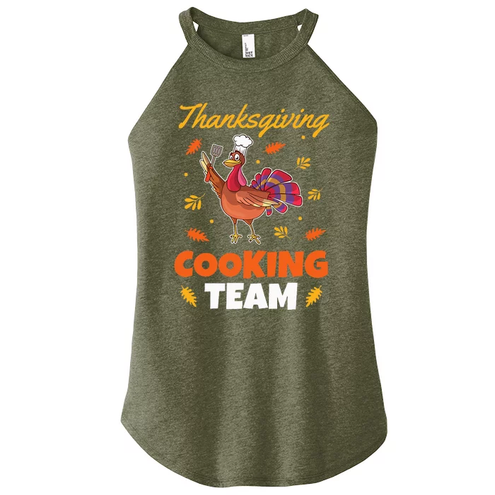 Funny Turkey Chef Outfit  Thanksgiving Cooking Team Women’s Perfect Tri Rocker Tank