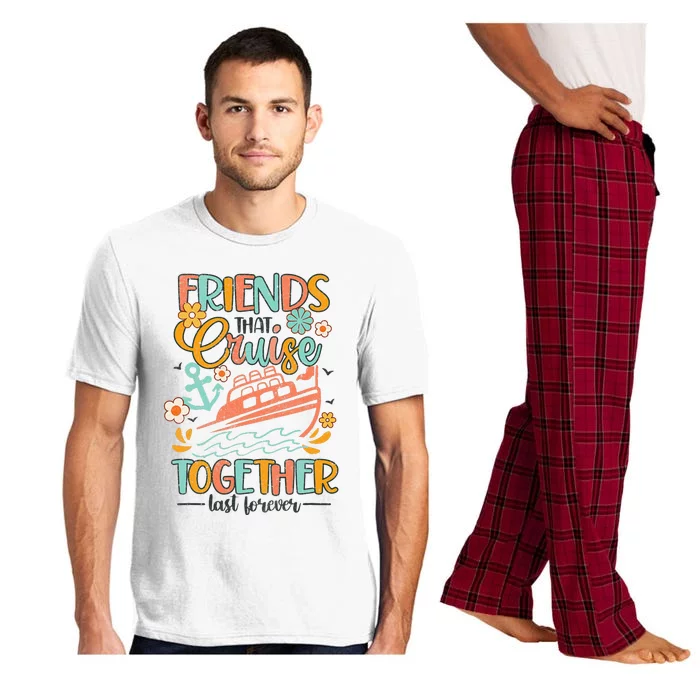 Friends That Cruise Together Groovy Cruise Trip Cruising BFF Pajama Set