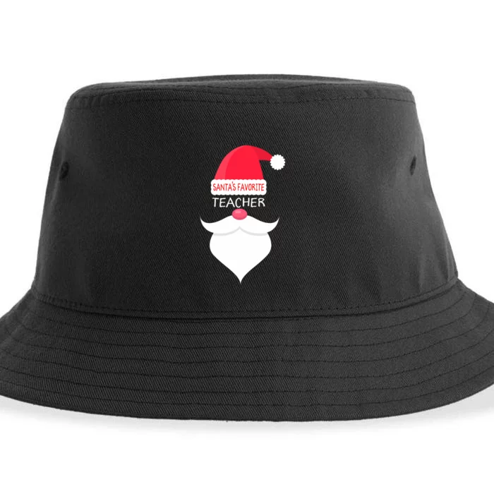 Funny Teacher Christmas Gift Santas Favorite Sustainable Bucket Hat