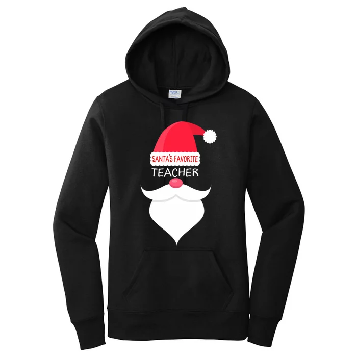 Funny Teacher Christmas Gift Santas Favorite Women's Pullover Hoodie