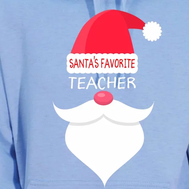 Funny Teacher Christmas Gift Santas Favorite Unisex Surf Hoodie