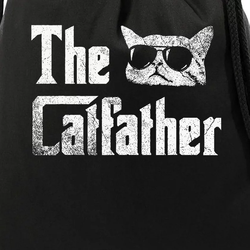 Funny The Catfather Cool Cat Daddy Glasses Gift Drawstring Bag