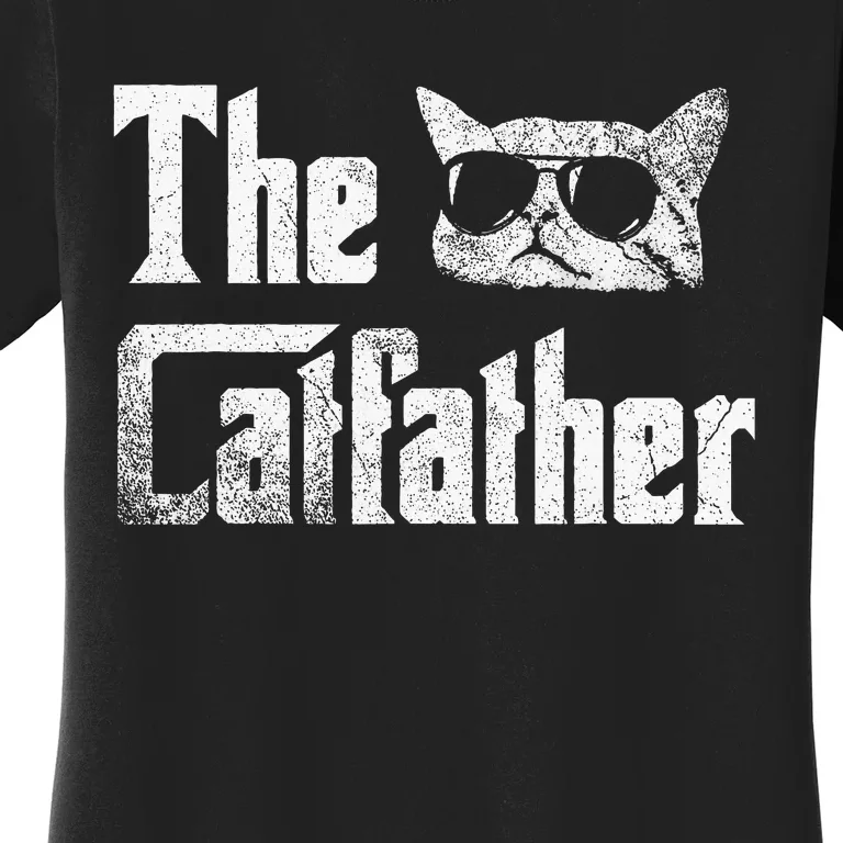 Funny The Catfather Cool Cat Daddy Glasses Gift Women's T-Shirt