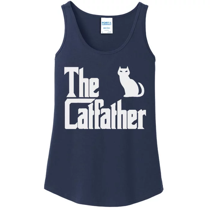 Funny The Catfather Fathers Day Cat Dad Pet Owner Gift Ladies Essential Tank