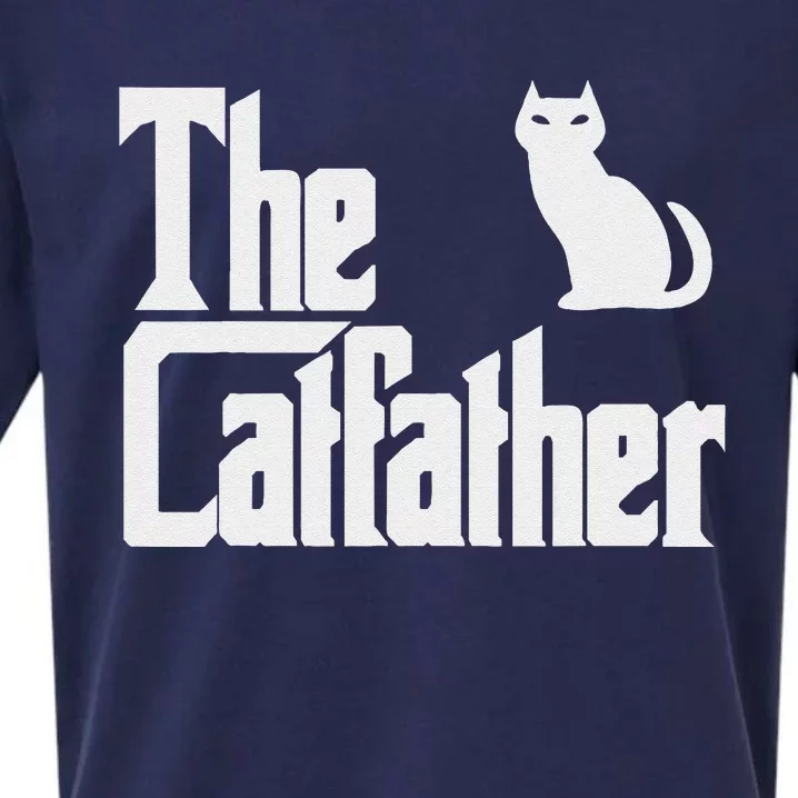 Funny The Catfather Fathers Day Cat Dad Pet Owner Gift Sueded Cloud Jersey T-Shirt