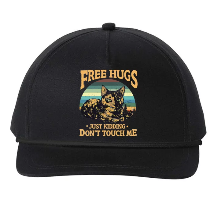 Free Tortoiseshell Cat Hugs Just Kidding Dont Touch Me Snapback Five-Panel Rope Hat