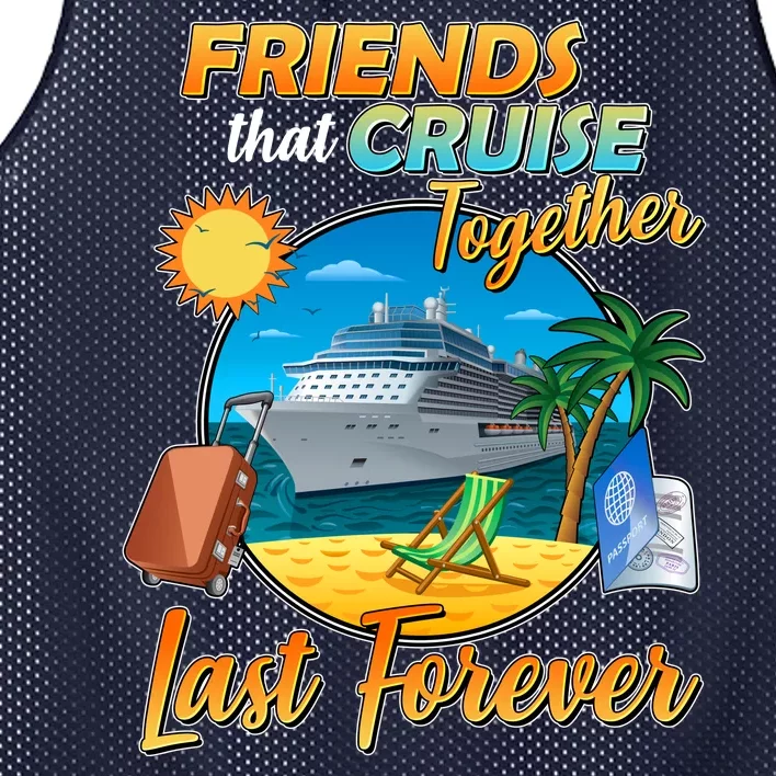 Friends That Cruise Together Last Forever Mesh Reversible Basketball Jersey Tank