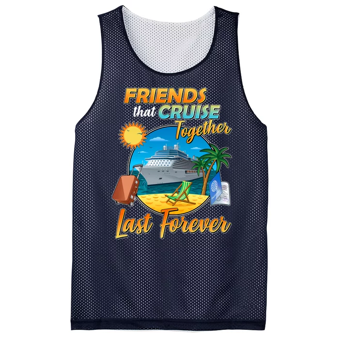 Friends That Cruise Together Last Forever Mesh Reversible Basketball Jersey Tank