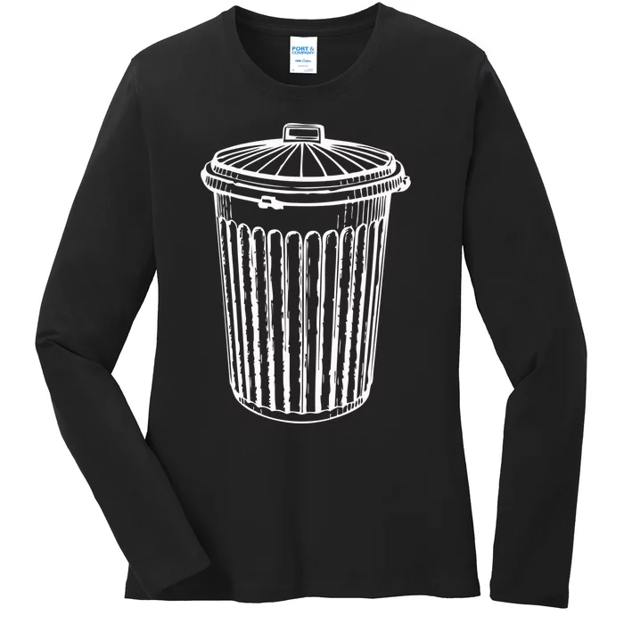 Fun Trash Can Meaningful Gift Garbage Day Ladies Long Sleeve Shirt