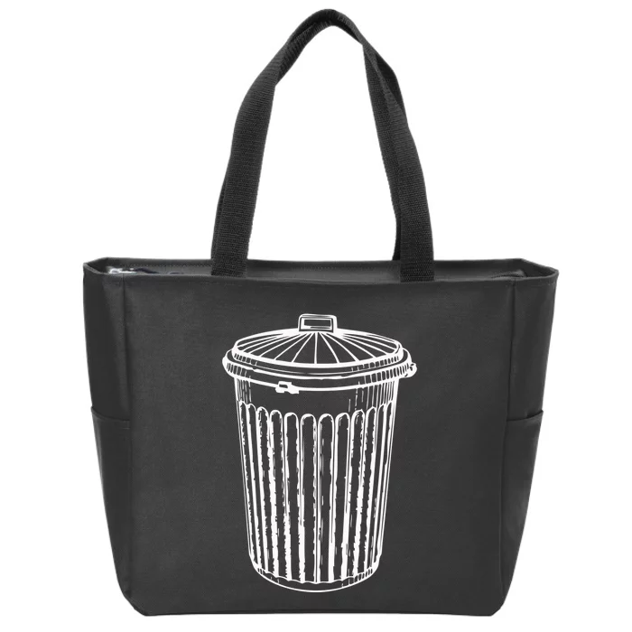 Fun Trash Can Meaningful Gift Garbage Day Zip Tote Bag