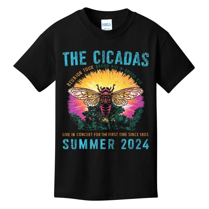 Funny The Cicadas Reunion Summer 2024 Kids T-Shirt