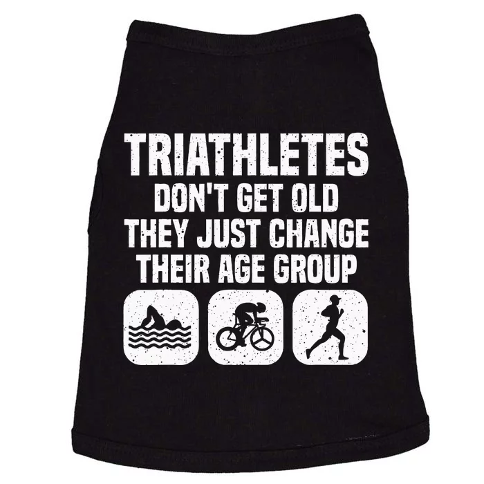 Funny Triathlon Design Women Triathletes Swim Bike Run Doggie Tank