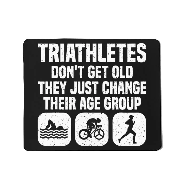 Funny Triathlon Design Women Triathletes Swim Bike Run Mousepad