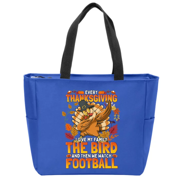 Funny Thanksgiving Dabbing Turkey And Football Saying Meaningful Gift Zip Tote Bag